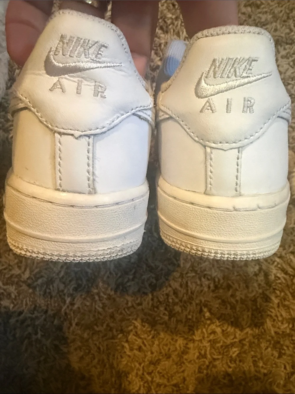 Nike White Kids Sneakers with AE1 Lace Tag